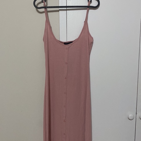 NWT pink and blue maxi dress with slit in front - Picture 3 of 6